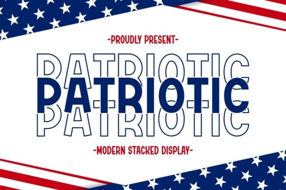 Patriotic: A Modern Stacked Display Font for Bold Independence Day Designs